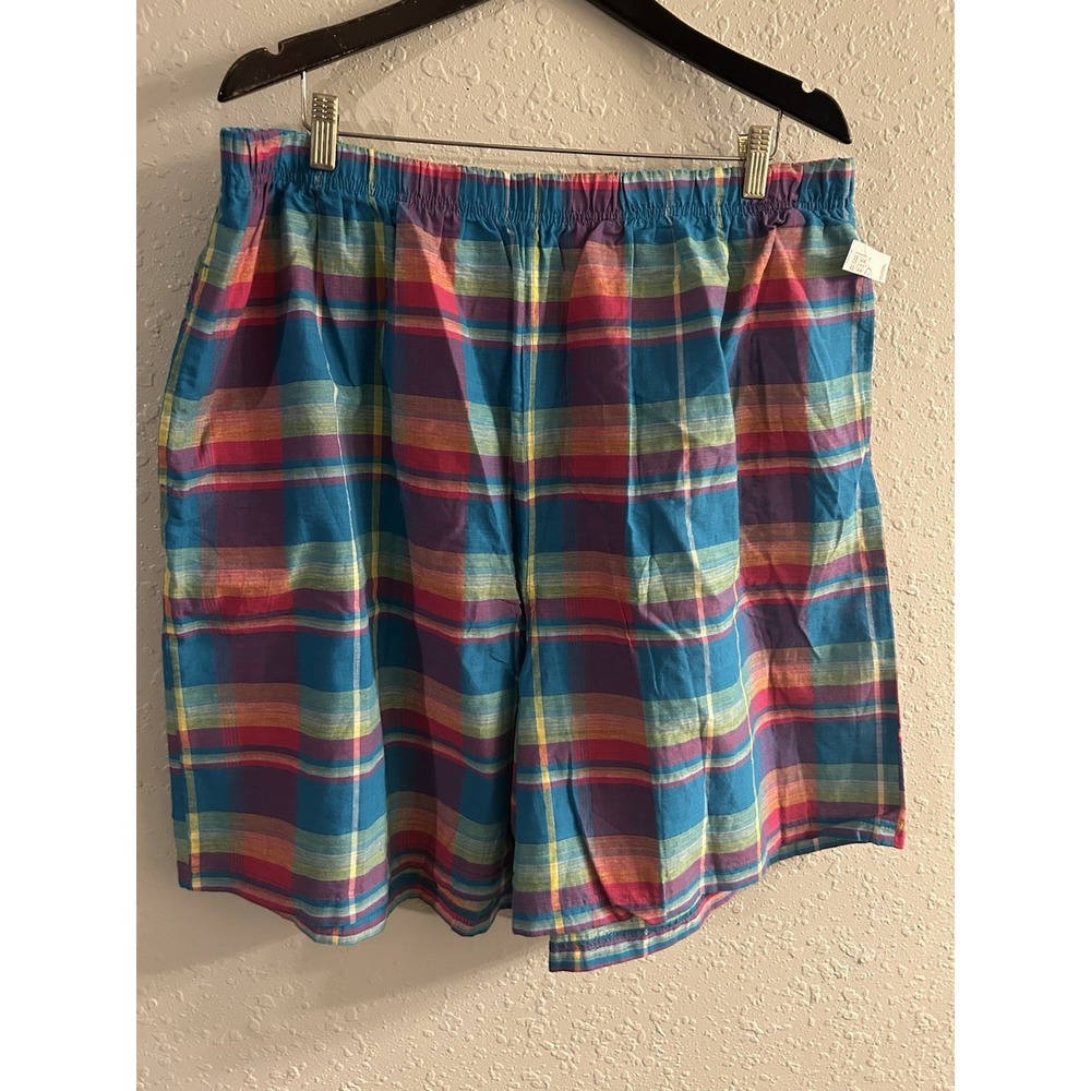 New 3X (22/24) Just for women elastic waist 2 pocket plaid shorts #323*10